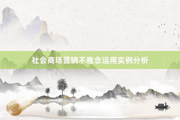 社会商场营销不雅念运用实例分析